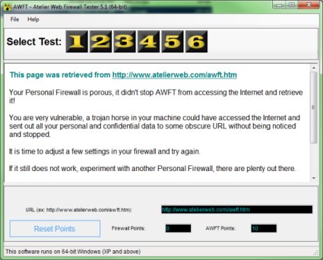 Screenshot for Atelier Web Firewall Tester 5.0